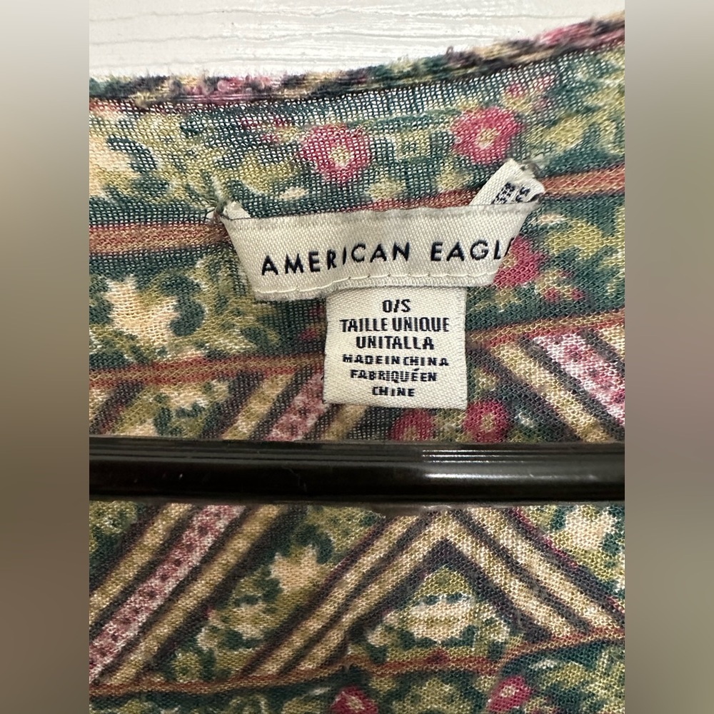 American Eagle Outfitters green floral Kimono one size boho indie festival - Picture 4 of 5